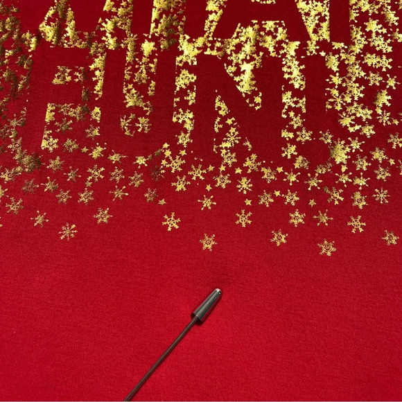 OLD NAVY Girls Red Luxe Holiday Shirt "Oh What Fun" 3/4 Sleeve XL 14 - Picture 7 of 7